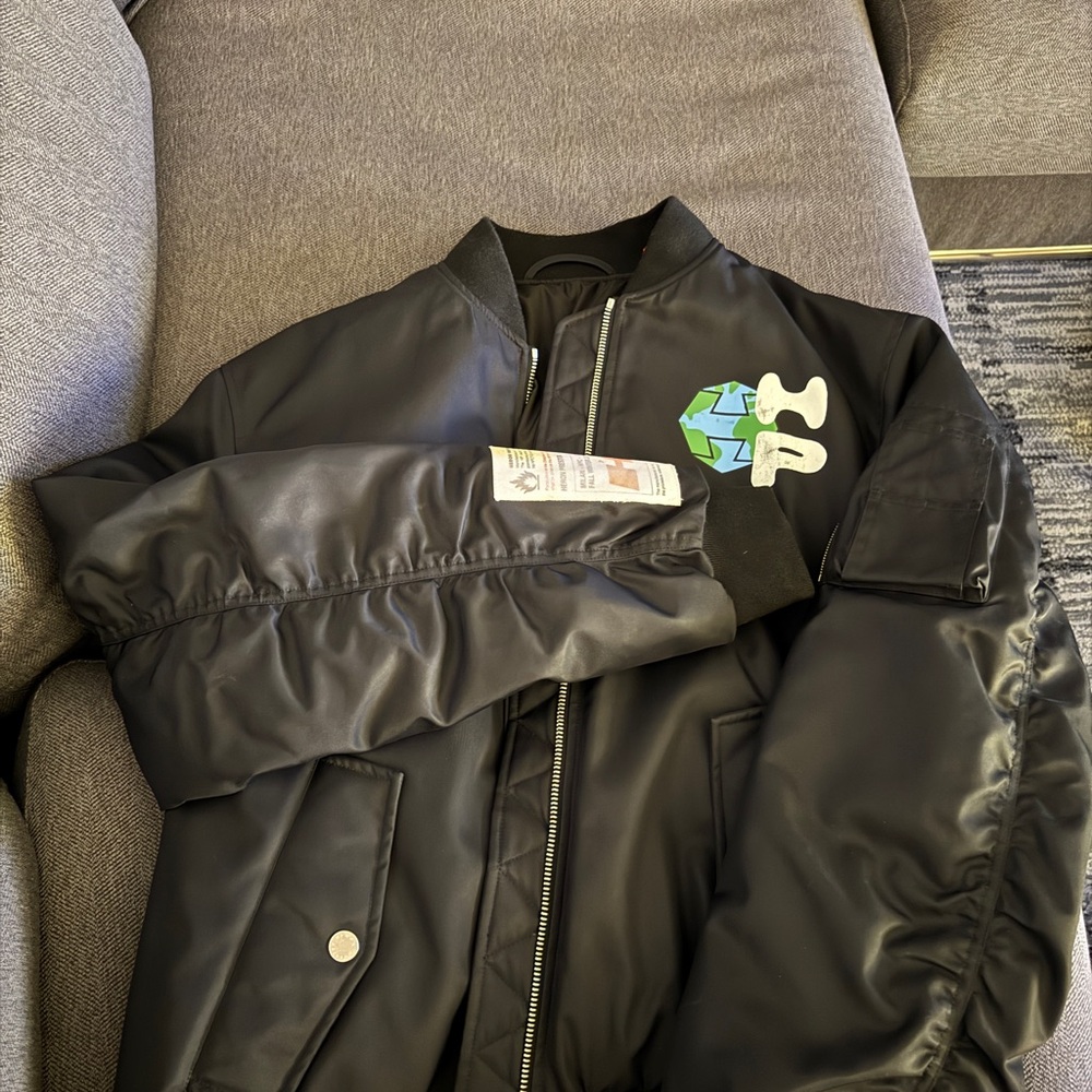 Heron Preston Black Jacket with Orange Label